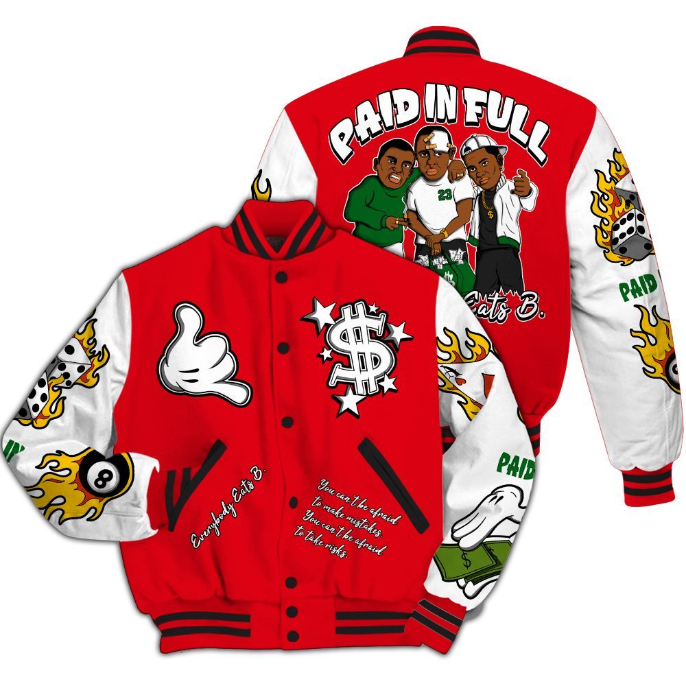 Varsity Jacket To Match Chicago 13s - Everybody Paid In Full Graphic All Over Print