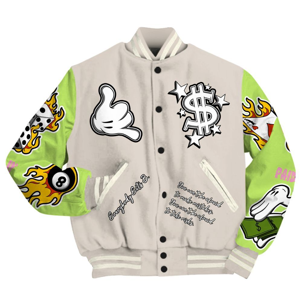 Varsity Jacket To Match Jack Black Night Silver - Everybody Paid In Full Graphic All Over Print