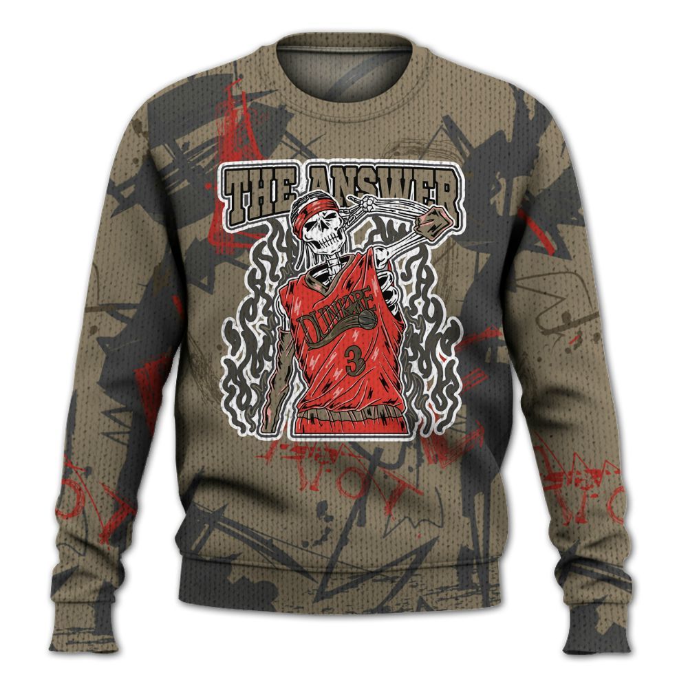 Knitted Sweater To Match Olive 9s - Allen Answer Skeleton Messyz