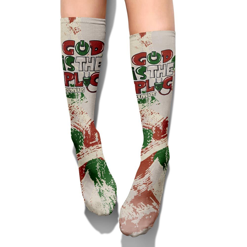 Sock To Match El Grito 5s - God Is The Power Cord Circle Splash