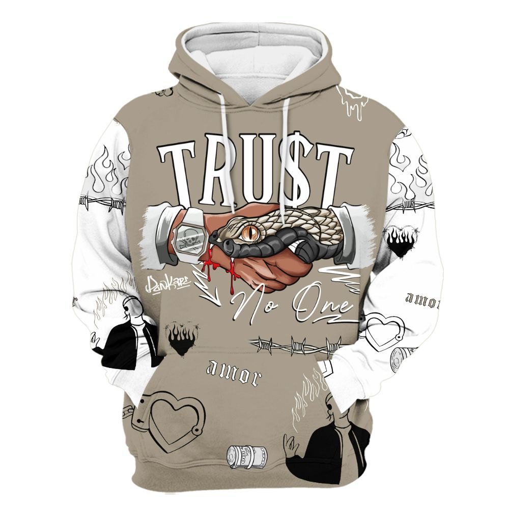 Hoodie To Match High OG Khaki 1s - Snake Trust No One All Over Print