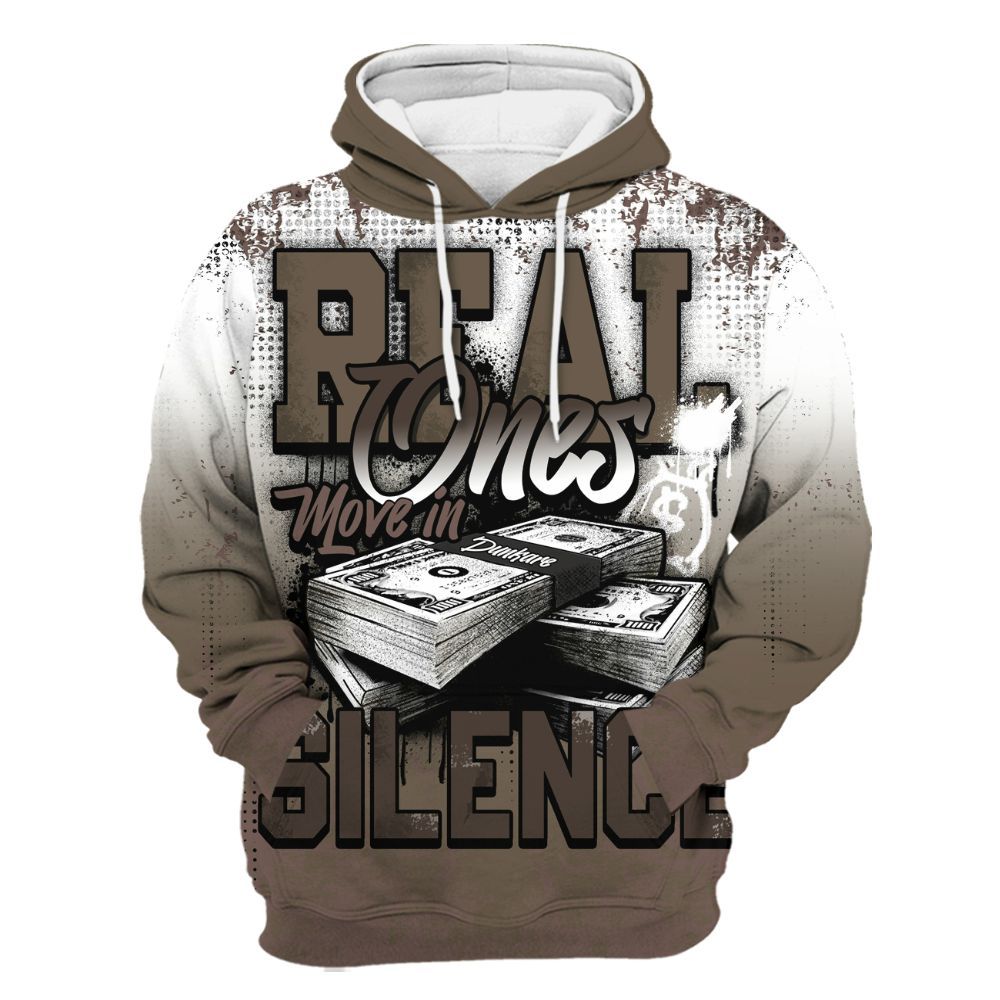 Hoodie To Match AMM Dark Mocha 4s - Move In Silence Money Street Retro All Over Print