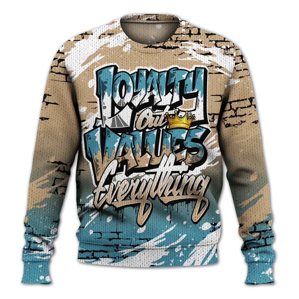 Sweater To Match H-Town 11s - Values Of Loyalty Drip Graphic