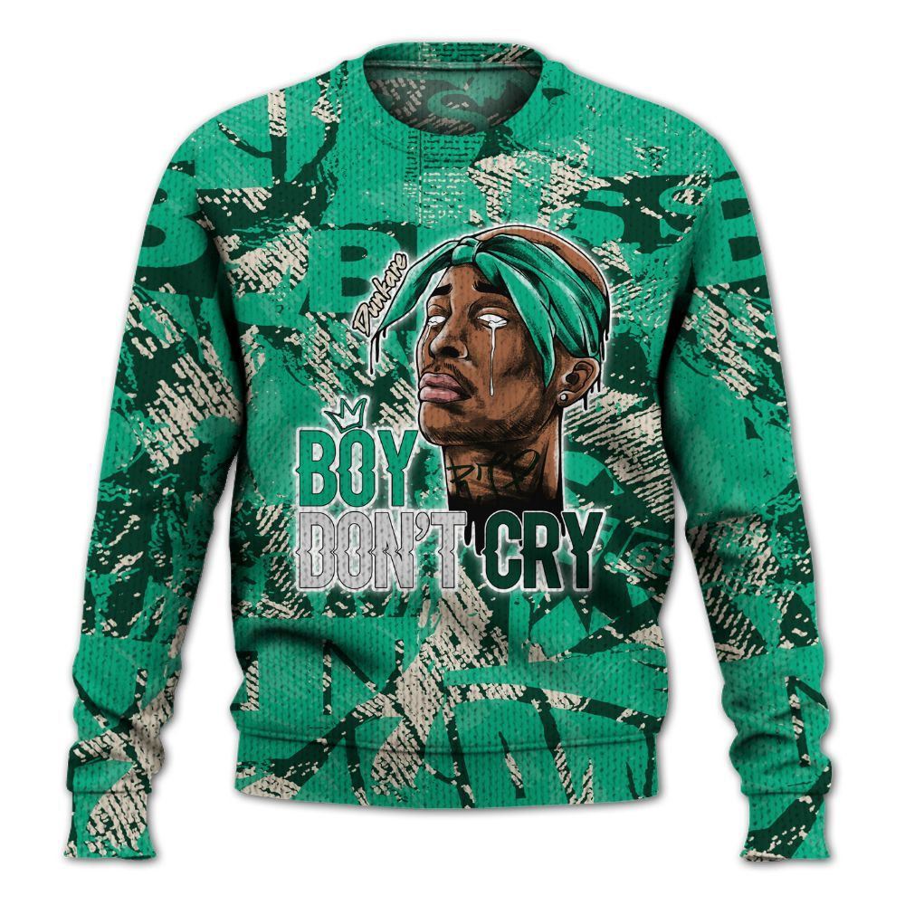 Knitted Sweater To Match Oxidized Green 4s - Boiz Ain't Cry Unique Abstract