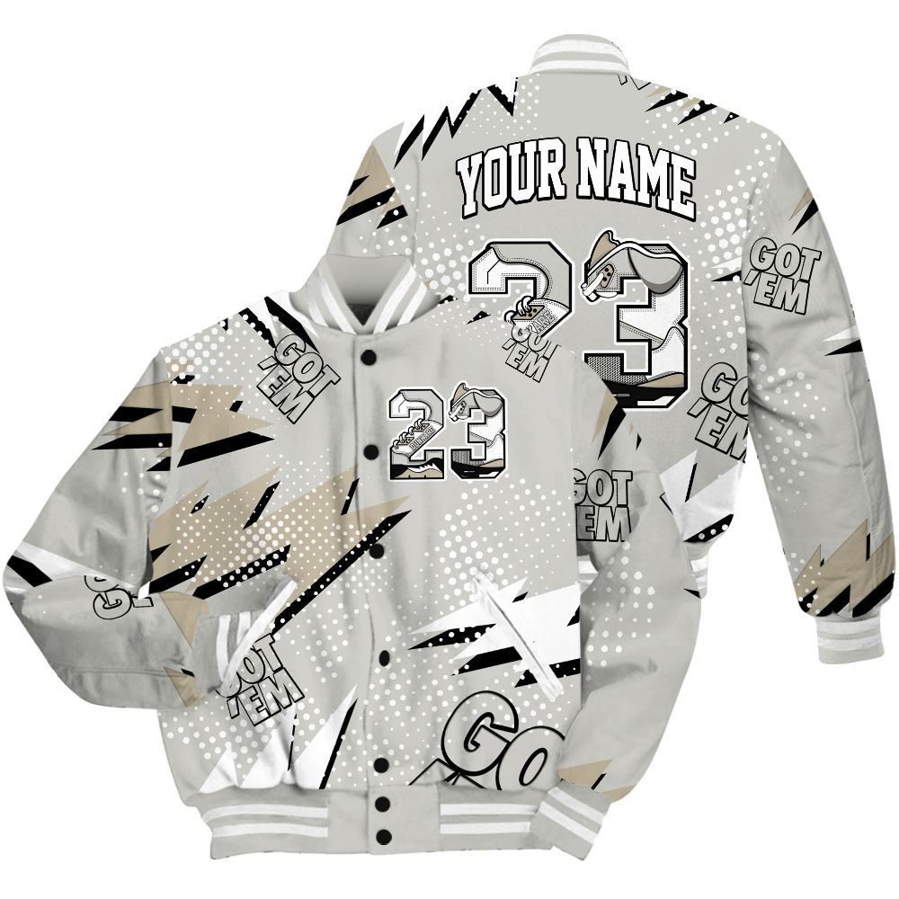 Varsity Jacket To Match RM Canyon Rust 4s Shirt, Custom Name Number 23 5s All Over Print