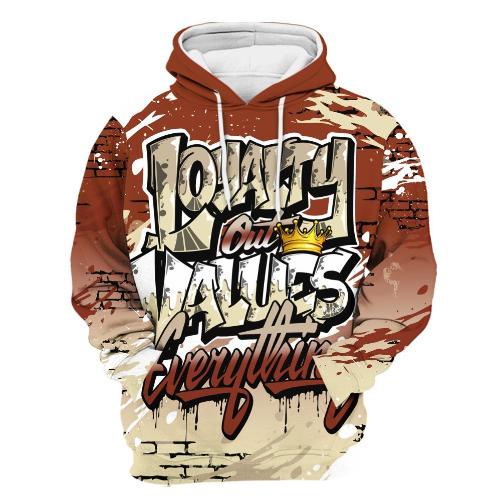 Hoodie To Match Retro Eastside Golf 12s - Values Of Loyalty Drip All Over Print