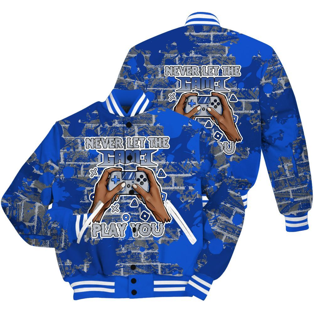 Varsity Jacket To Match Air Foamposite One Royal Shirt - PlayGame Human Brick All Over Print