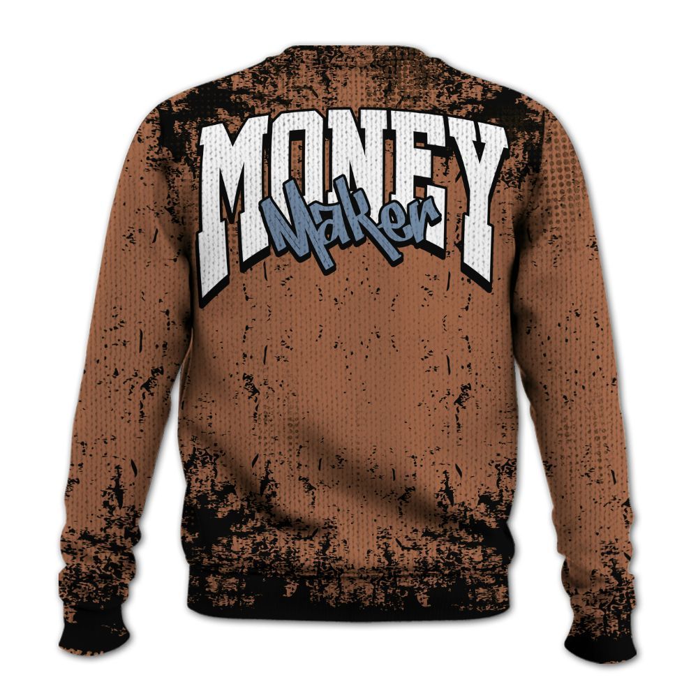 Knitted Sweater To Match Air Foamposite Metallic Copper - Move In Silence Money Street Retro