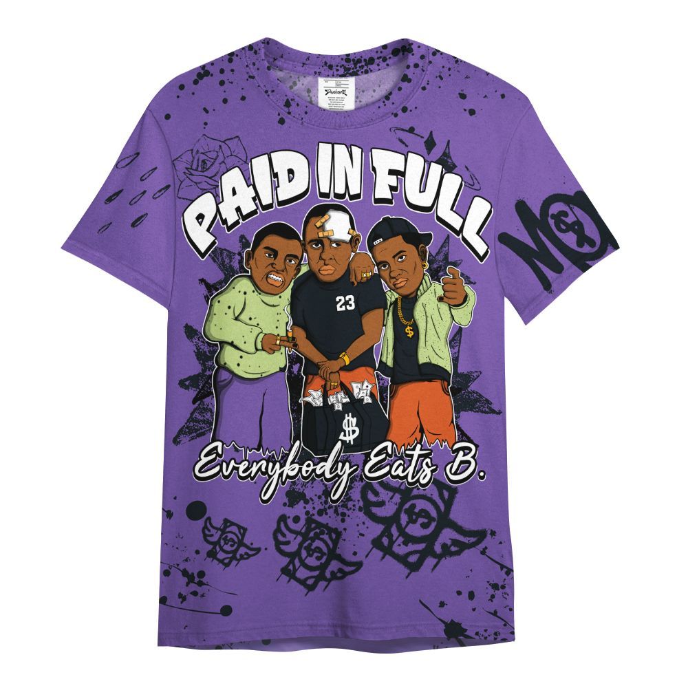 Shirt To Match Canyon Purple 4s - Everybody Paid In Full Crayon All Over Print