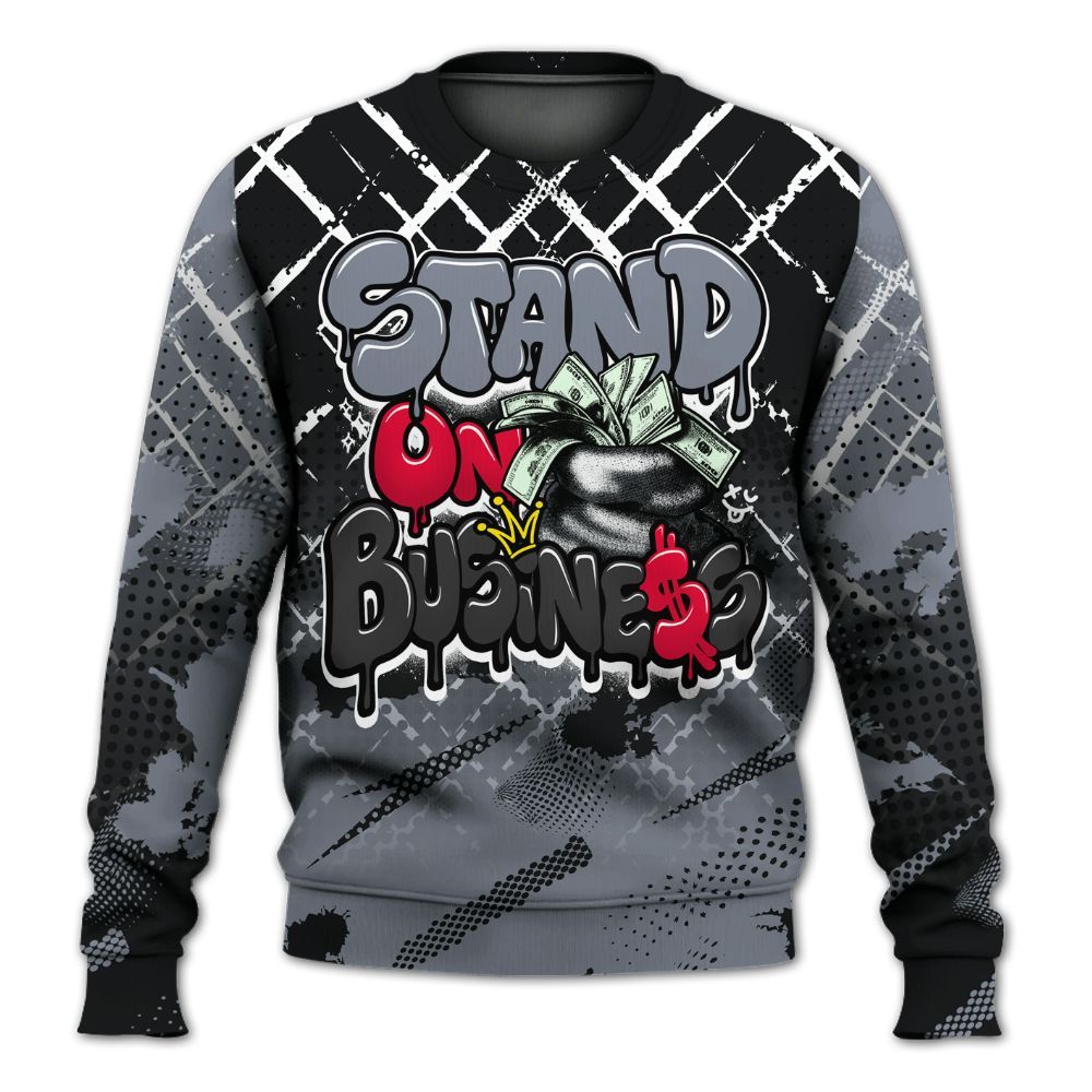 Sweatshirt To Match Mid Black Metallic 1s - Halftone Stand Business Dripping All Over Print