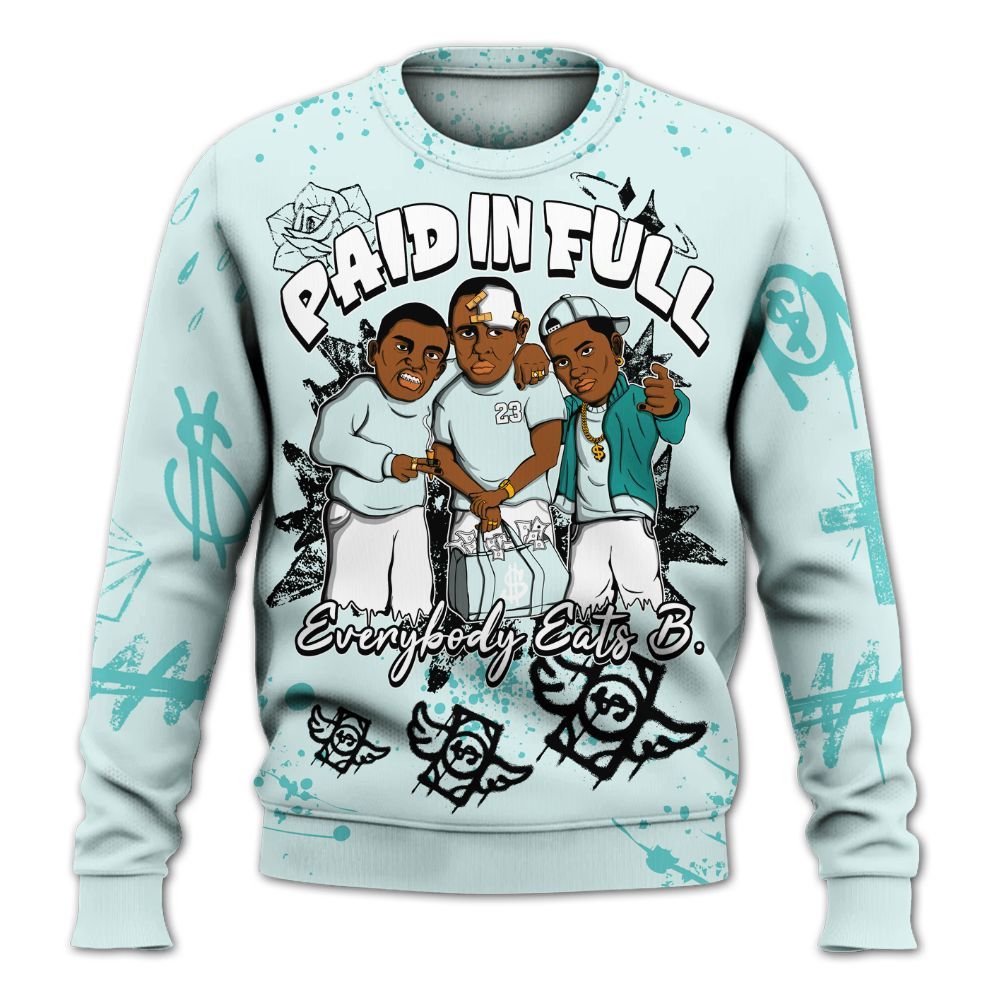 Sweatshirt To Match KD 4 Easter Mint Candy - Paid In Full Crayon All Over Print