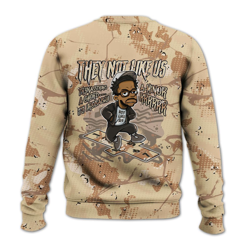 Sweatshirt To Match Desert Camo 3s - Hopscotch Dislike Us Graphic Crack All Over Print