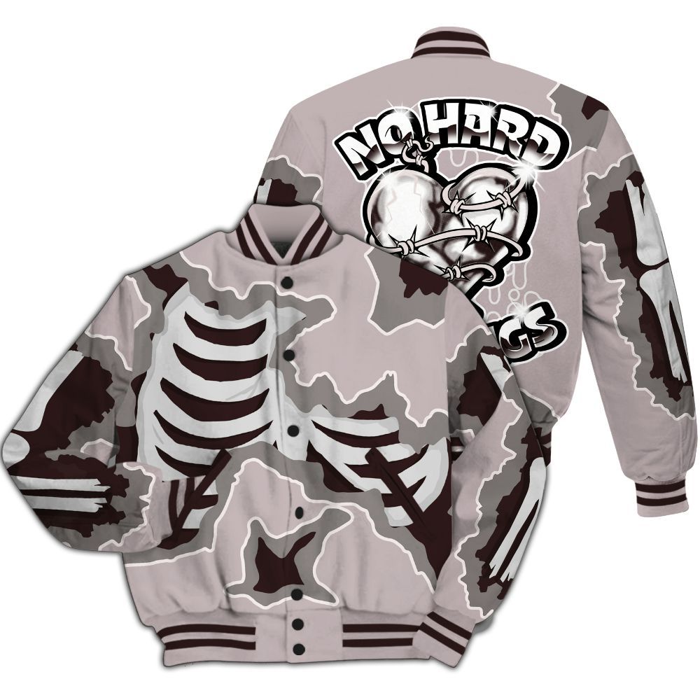 Varsity Jacket To Match AMM Air Smokey Mauve 6s - Hard Feeling Graphic Heart Break All Over Print