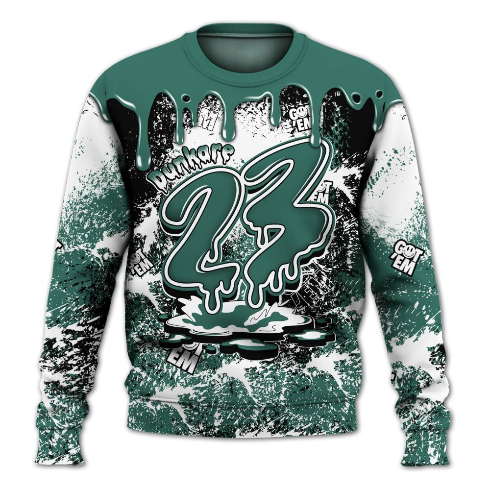 Sweatshirt To Match RM Oxidized Green 4s - Dripping 23 Drip All Over Print