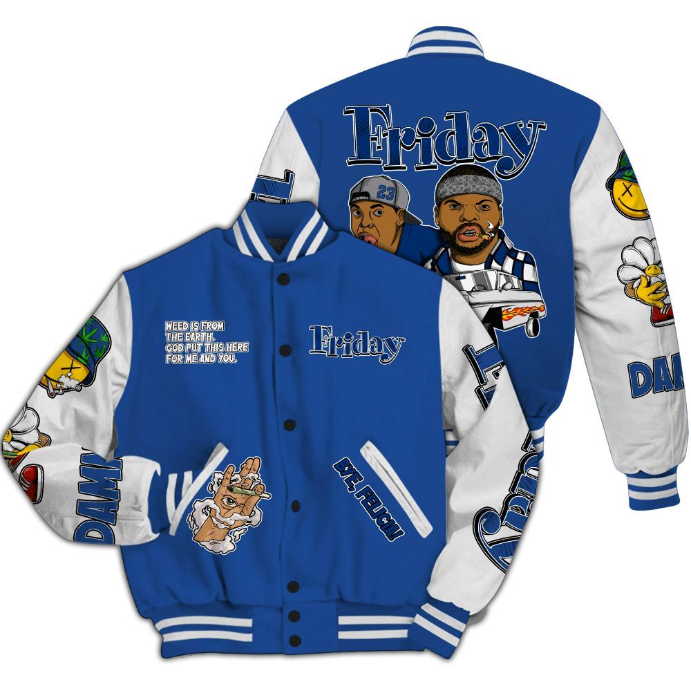 Varsity Jacket To Match High OG True Blue 1s - Friday Sneaker Stress Style All Over Print