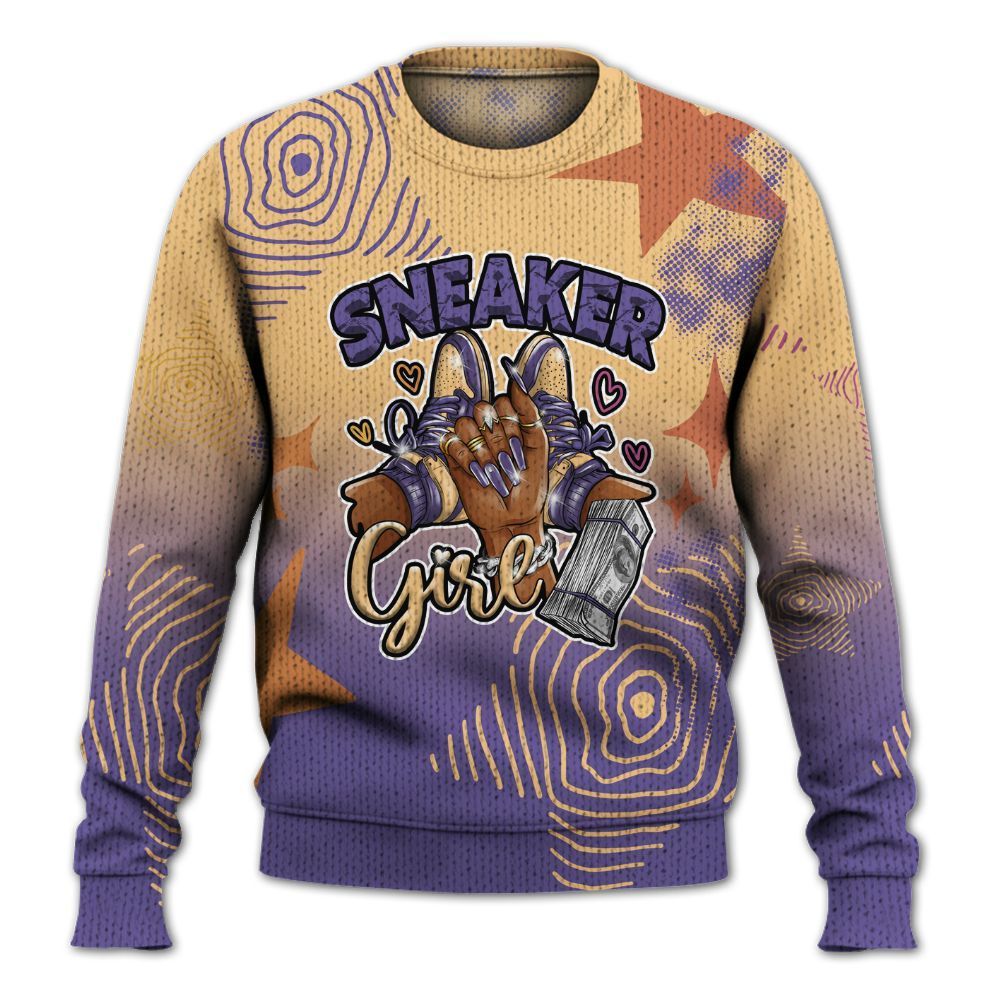 Knitted Sweater To Match Book Sunset 1s - Sneakerz Girlz Unique Starz