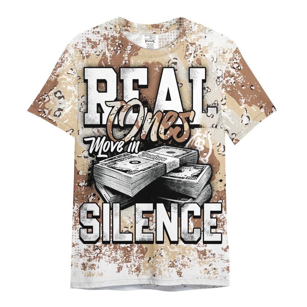 Shirt To Match Desert Camo 3s - Move In Silence Money Street Retro All Over Print