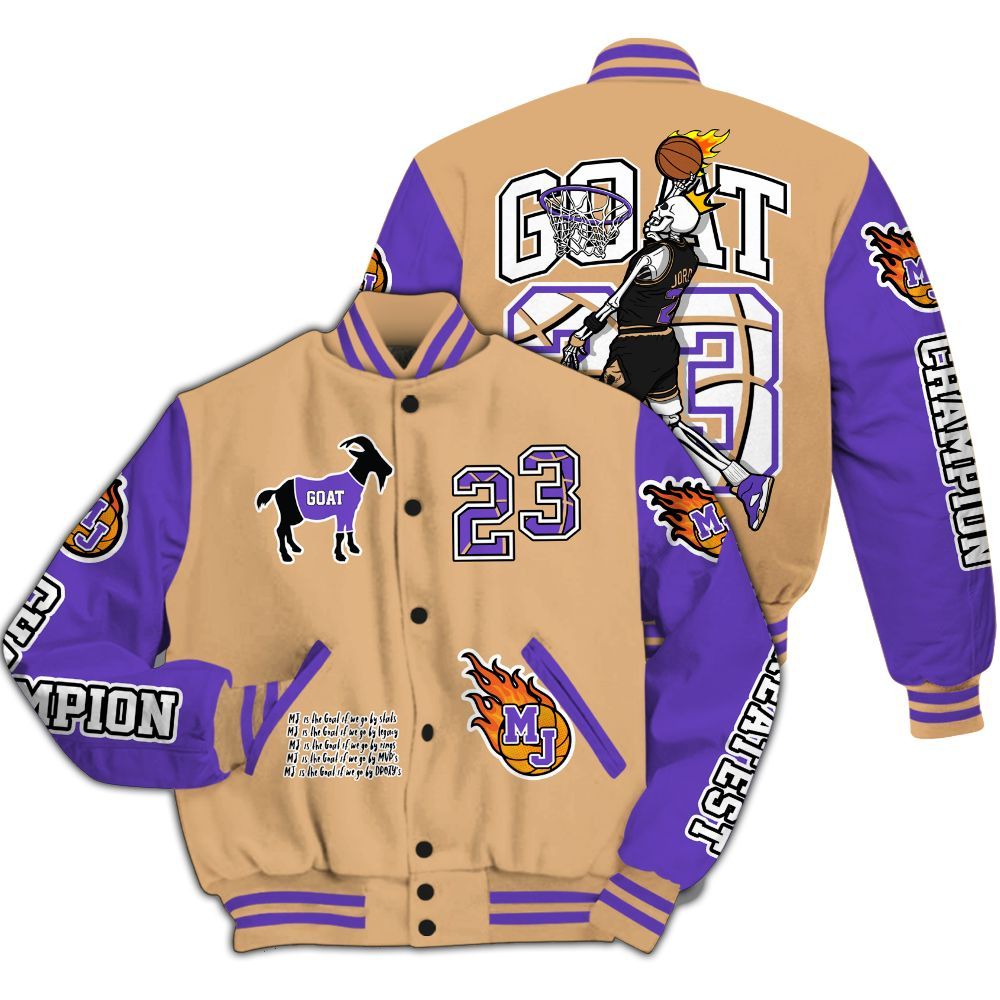 Varsity Jacket To Match SE Afrobeats 7s - 23 G.0.A.T Jump Up Basketball All Over Print