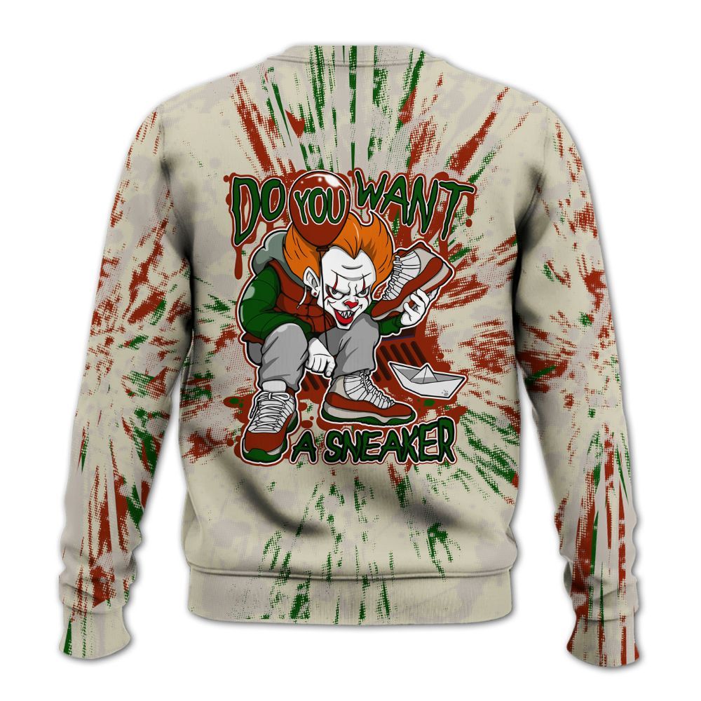 Sweatshirt To Match El Grito 5s - Clown Scary Sneakers Graphic Halloween All Over Print