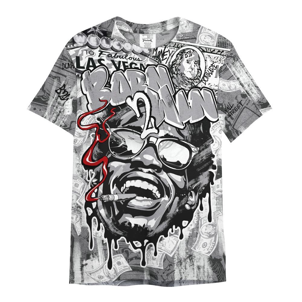 Shirt To Match Cement Grey 3s - Born To Win Money All Over Print