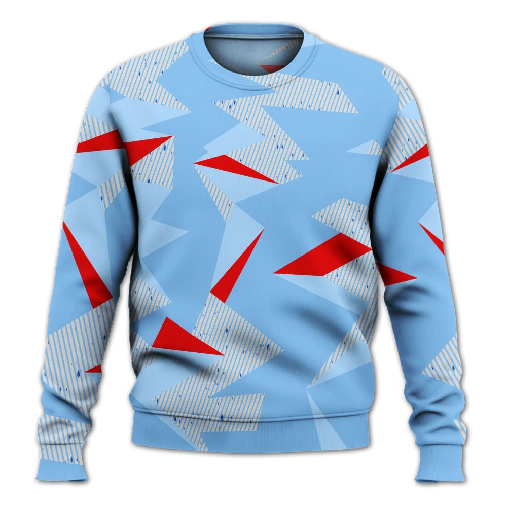 Sweatshirt To Match University Blue 5s - Geometric Camouflage Pattern All Over Print