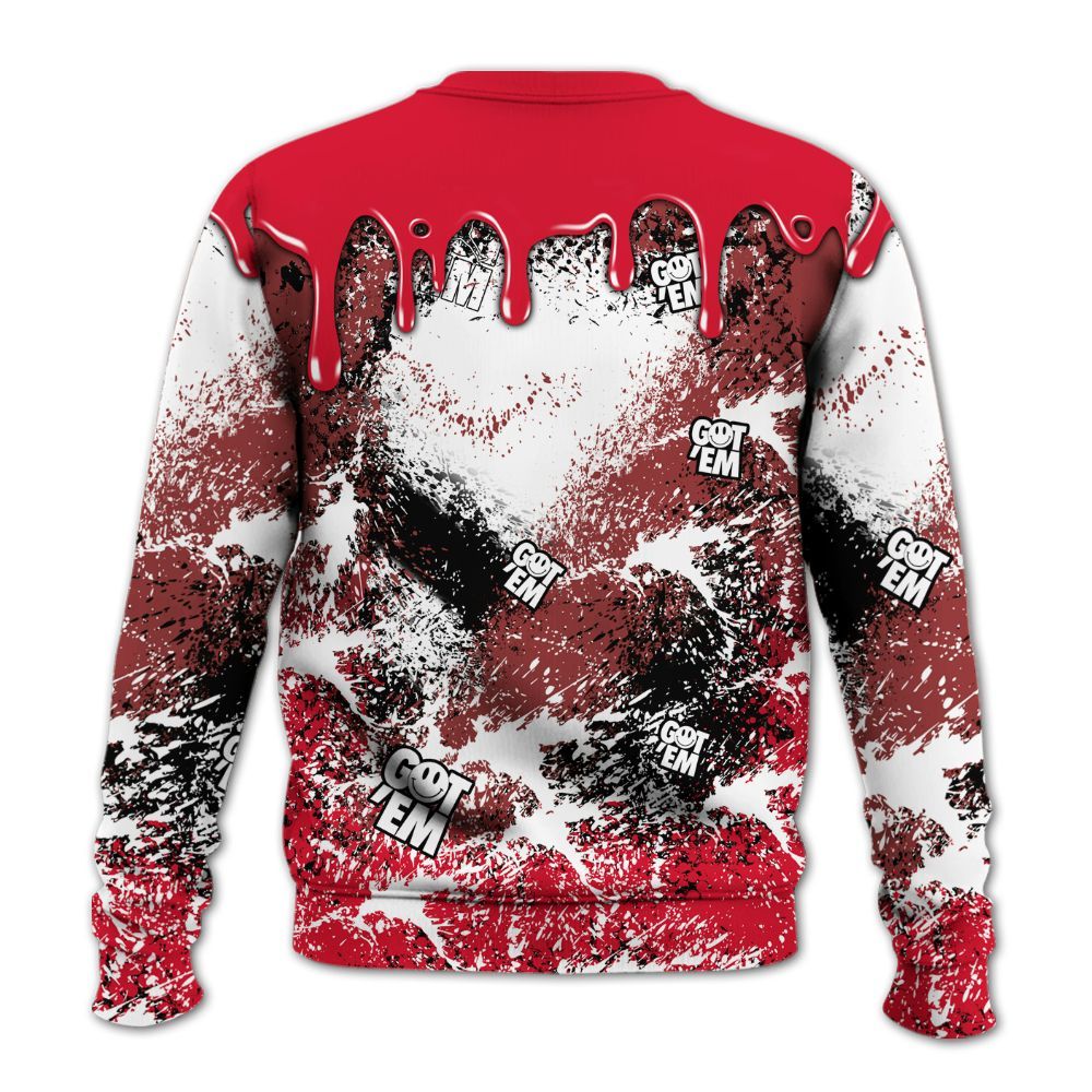 Sweatshirt To Match Air Max Sunder Gore Tex Fire Red - Dripping 23 Drip All Over Print