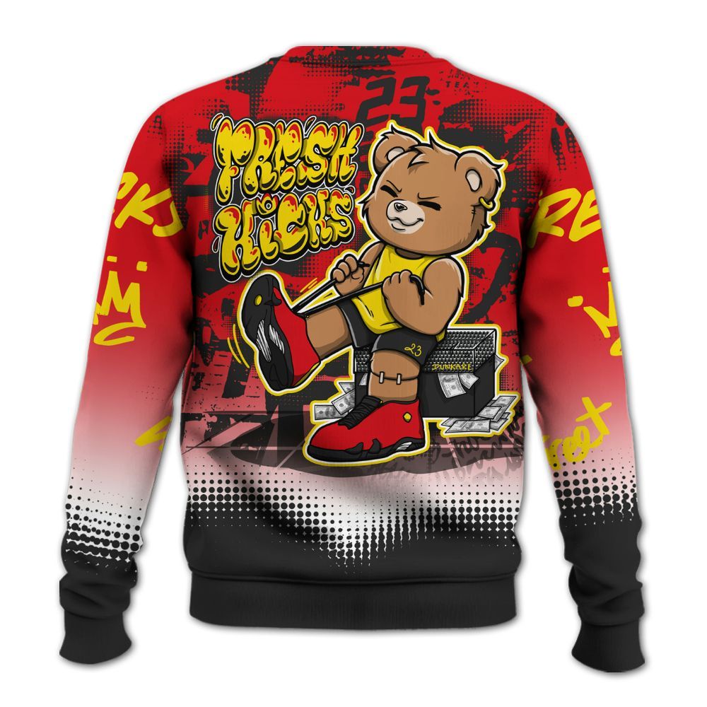 Sweatshirt To Match Ferrari 14s - Fresh Kicks Bear Grunge All Over Print
