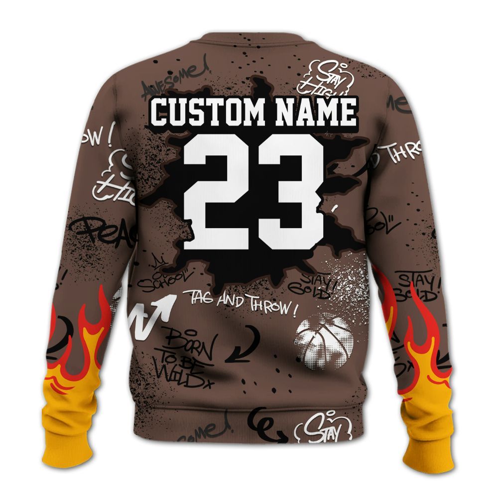 Sweatshirt To Match Air Force 1 Low Escape - Number 23 Basketball Bear Custom Name All Over Print