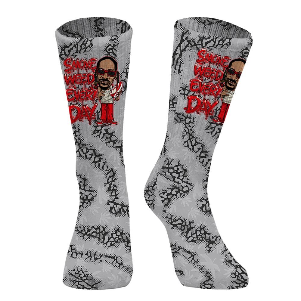 Sock To Match Cement Grey 3s - Smoking Every Day Graphic Weeding Art