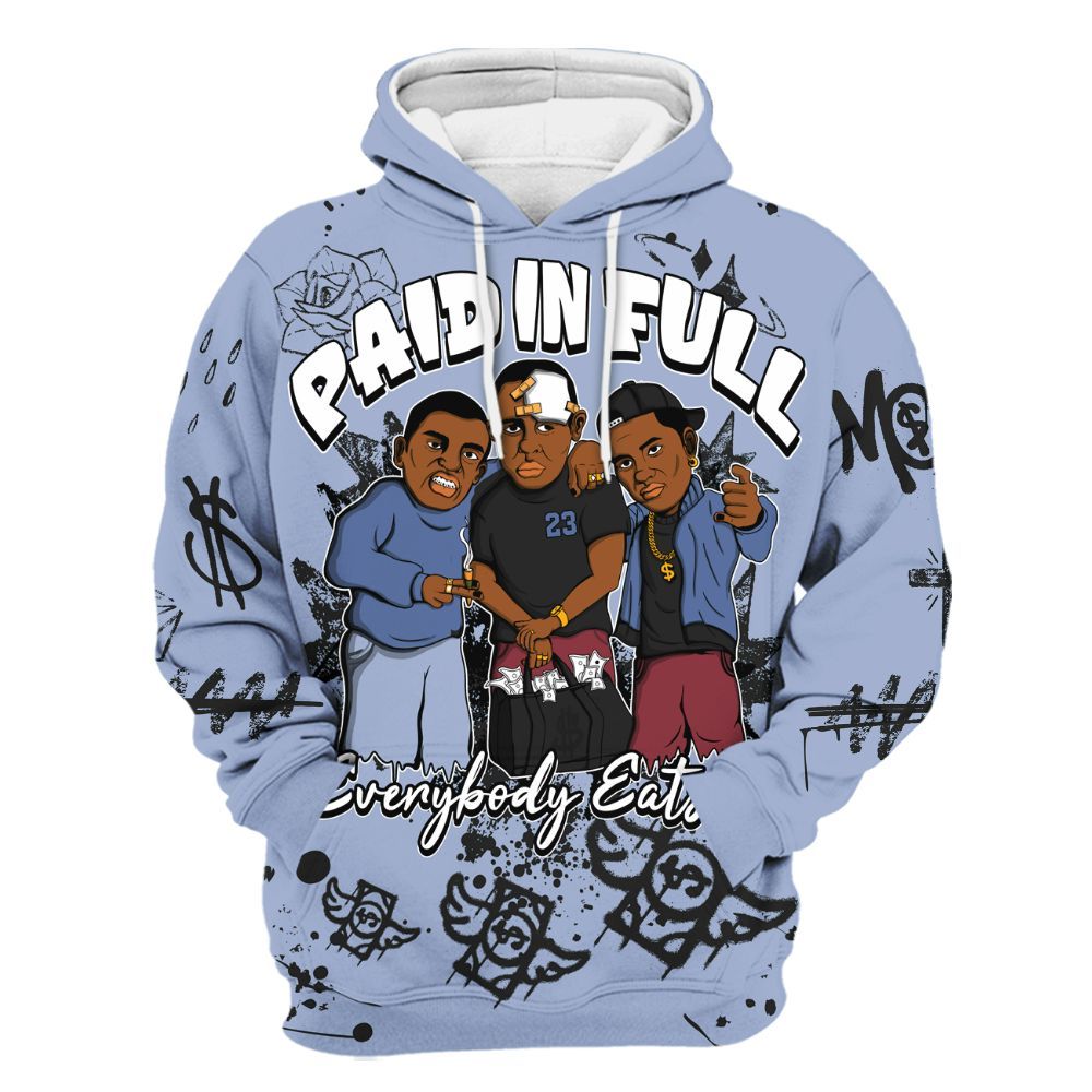 Hoodie To Match Black Metallic 5s - Everybody Paid In Full Crayon All Over Print