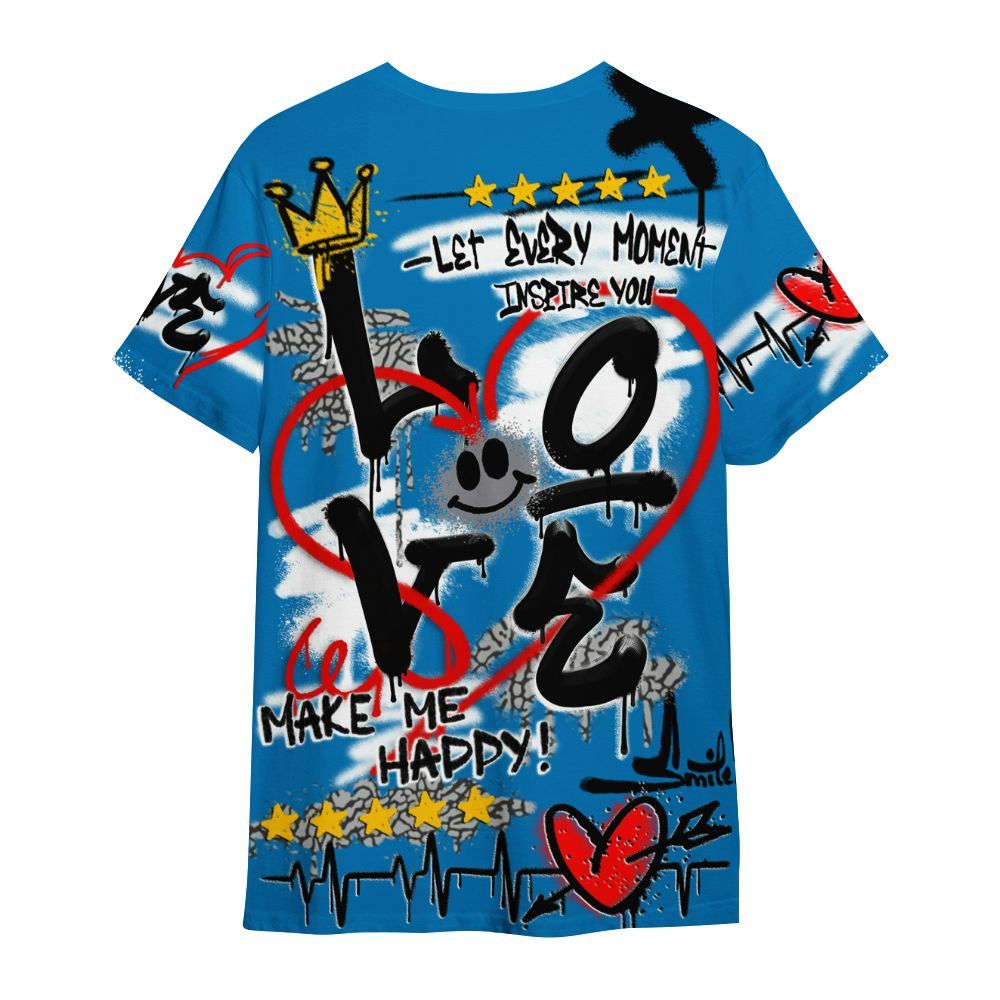 Shirt To Match Wizards 3s - Happy Love Beats Graffiti Streetwear All Over Print