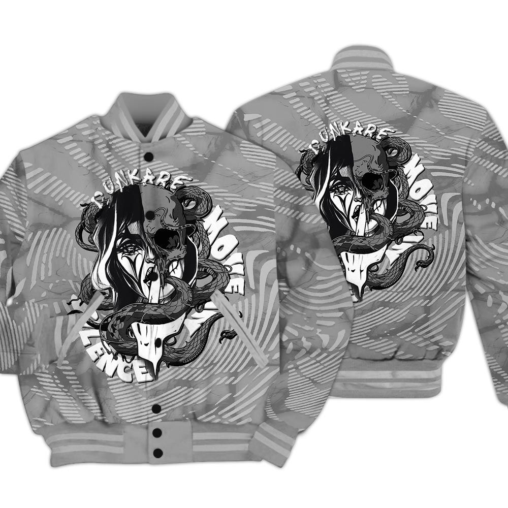 Varsity Jacket To Match Black Wolf Grey 12s - Move In Silence Fume Varsity Jacket Unisex