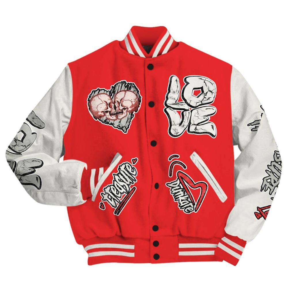 Varsity Jacket To Match Air Max 1 Jacquemus Red - Skull Bear All Over Print