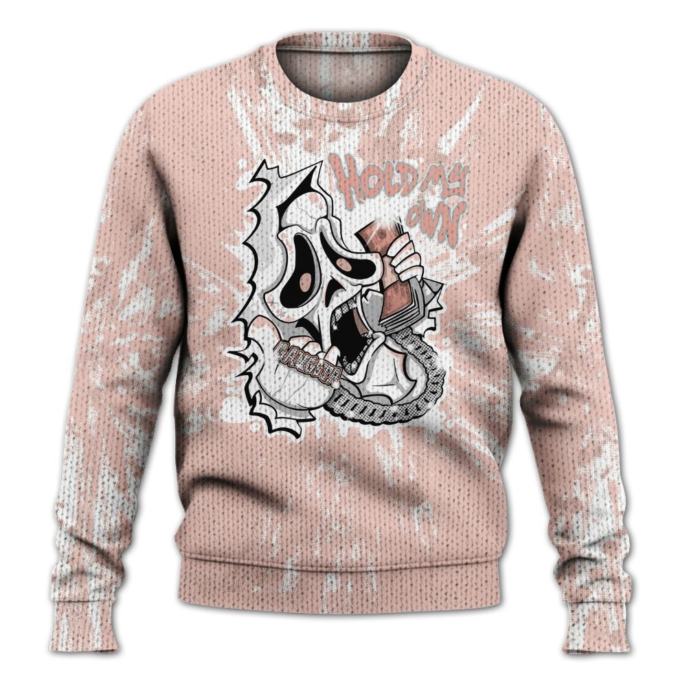 Knitted Sweater To Match Low Legend Pink 11s - Hold My Own Graphic Halloween