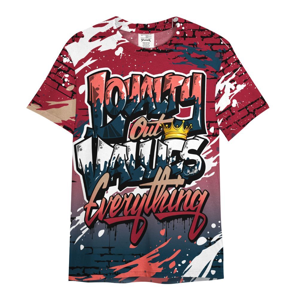 Shirt To Match Mid Multi Color 2022 1s - Values Of Loyalty Drip All Over Print