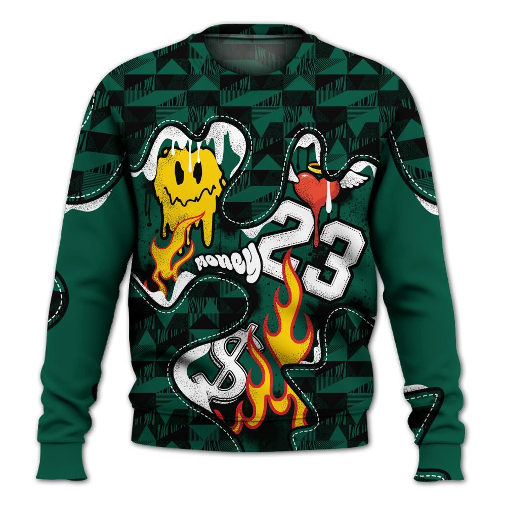 Sweatshirt To Match Oxidized Green 4s - 23 Smile Burning Heart All Over Print