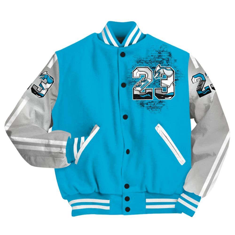 Varsity Jacket To Match Ja 3 Jurassic Park Metallic Silver - Custom Name Number 23 5s All Over Print