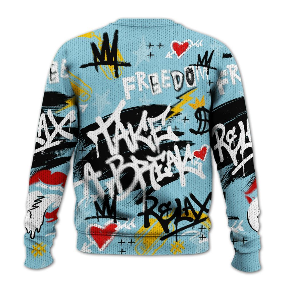 Knitted Sweater To Match Dunk High Homer Simpson - Take Break Freedom Graffiti Streetwear