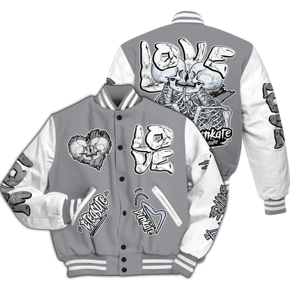 Varsity Jacket To Match Low Cement Grey 11s - Skull Bear All Over Print