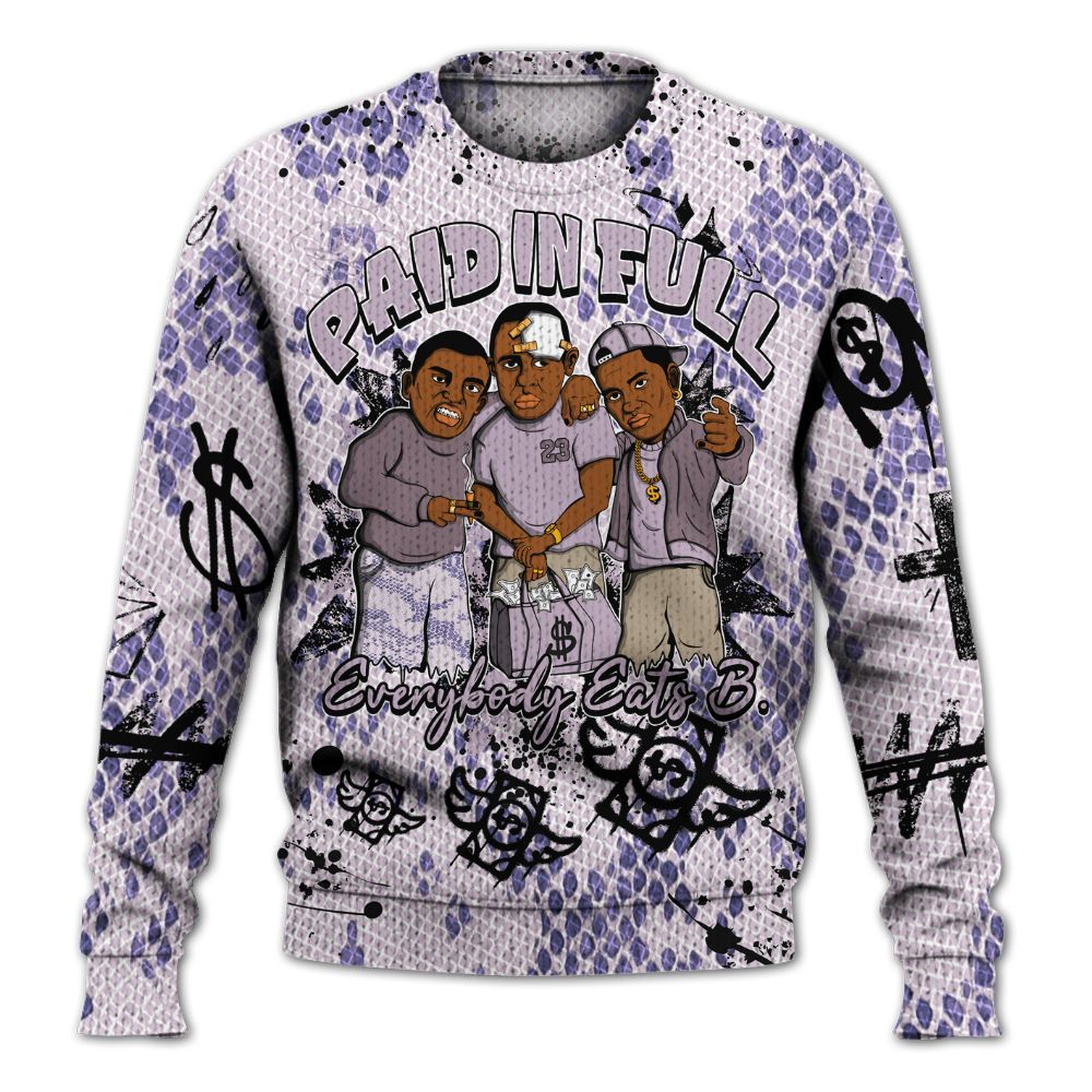 Knitted Sweater To Match Air Force 1 Low Purple Snake - Everybody Paid In Full Crayon