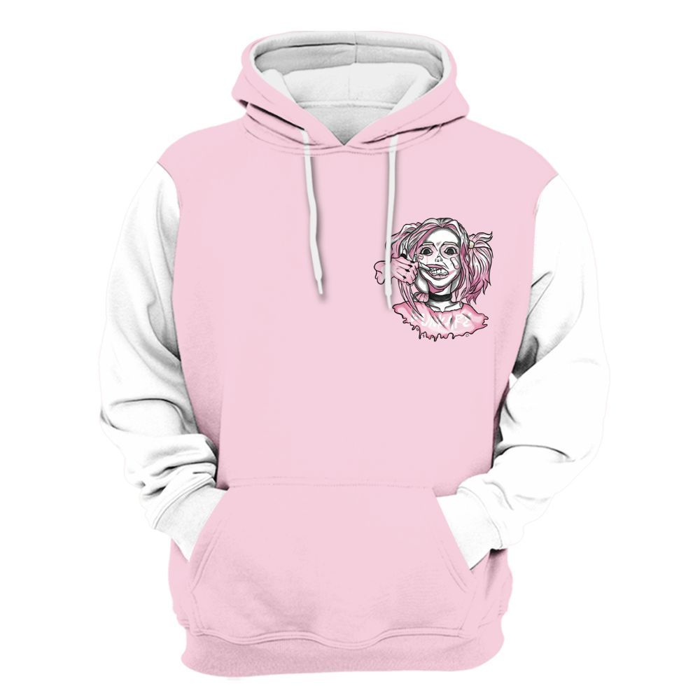 Hoodie To Match Orchid 4s Varsity Jacket, Custom Name Bad Girl HAHA All Over Print
