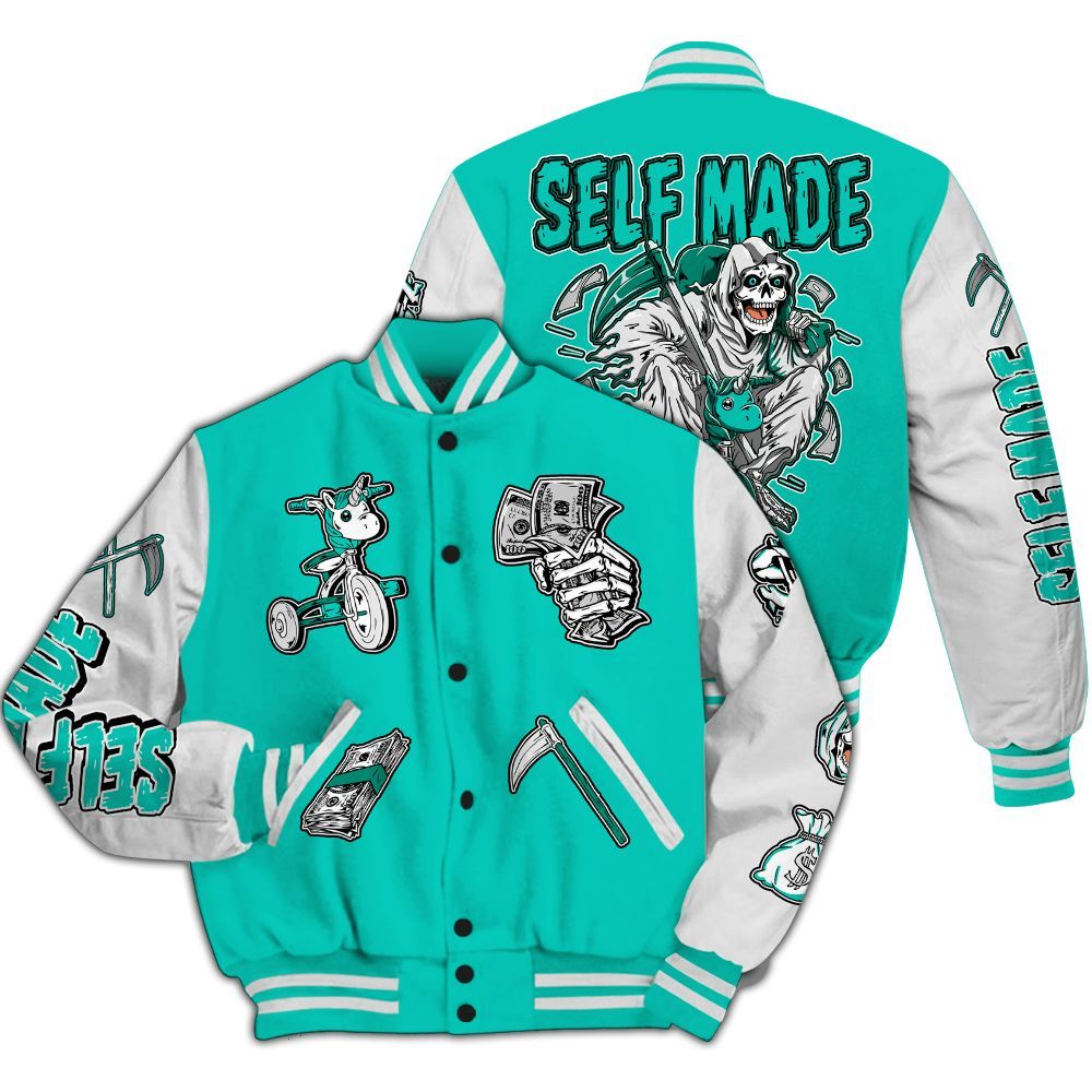 Varsity Jacket To Match Dunk Low Clear Jade - Self Make Skeleton All Over Print