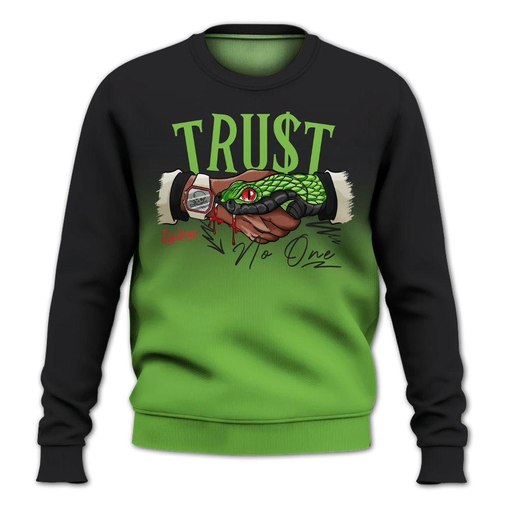 Sweatshirt To Match Air Max Waffle SP Action Green - Snake Trust No One Drip All Over Print