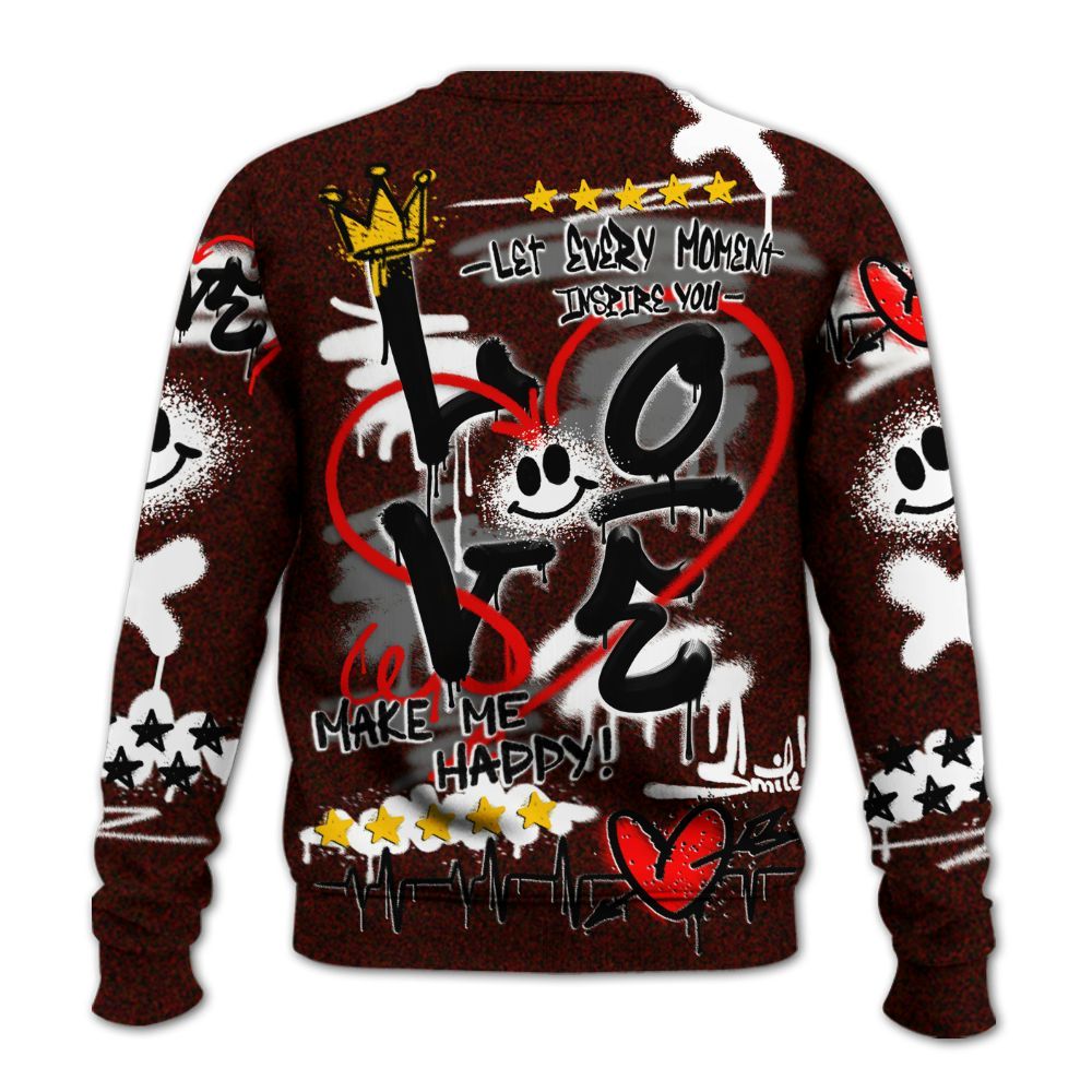 Sweatshirt To Match Air Force 1 Low Halloween Skull 2024 - Happy Love Beats Graffiti Streetwear All Over Print