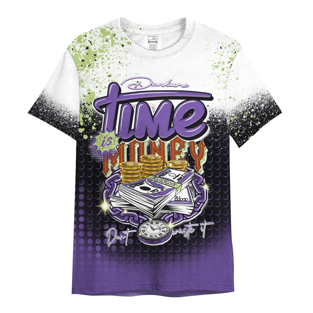 Shirt To Match Canyon Purple 4s - Halftone Time Is Money All Over Print