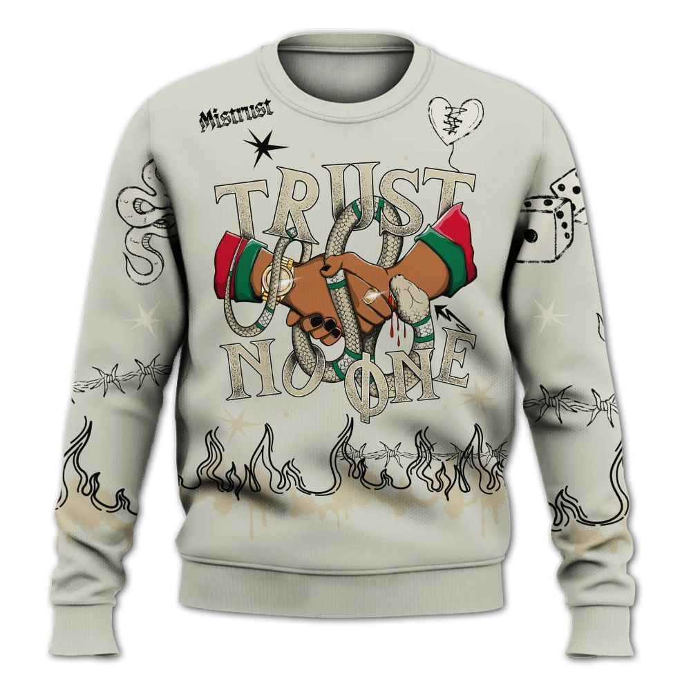 Sweatshirt To Match El Grito 5s - Trust No One Snake-Bite Doodle Crayon All Over Print