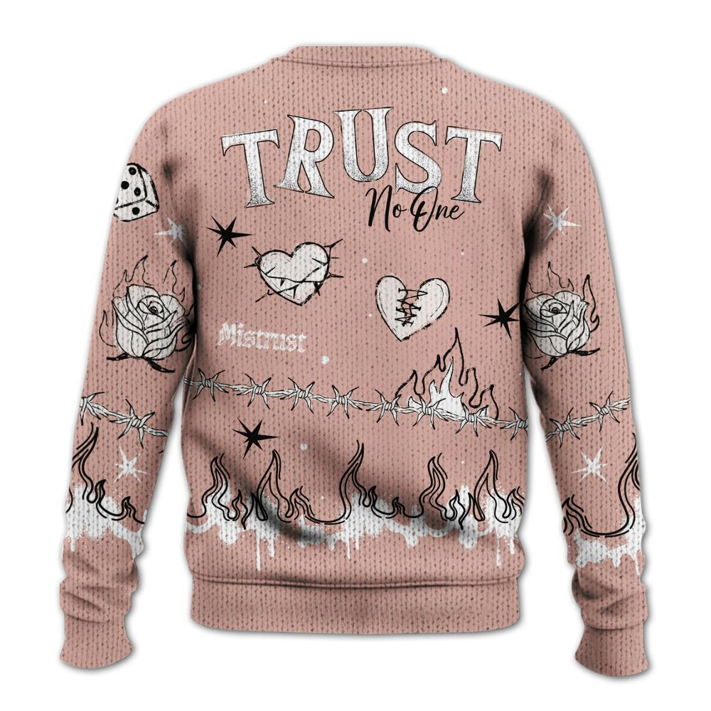 Knitted Sweater To Match Dunk Low Pink Velvet - Trust No One Snake-Bite Doodle Crayon
