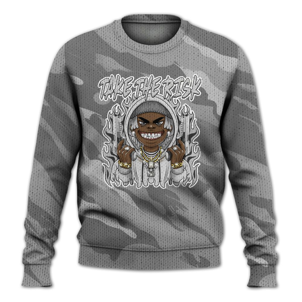 Knitted Sweater To Match Black Wolf Grey 12s - Take The Risk Colored