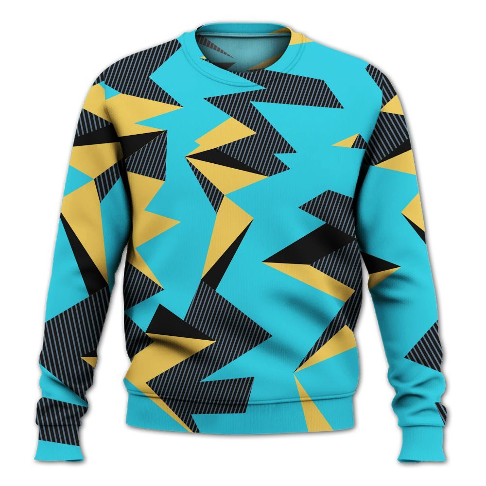 Sweatshirt To Match Retro Gamma Blue 11s - Geometric Camouflage Pattern All Over Print