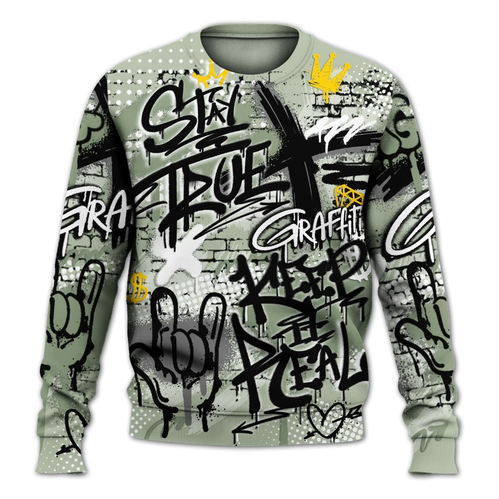 Sweatshirt To Match Seafoam Sail 4s - True It Real Graffiti Streetwear All Over Print